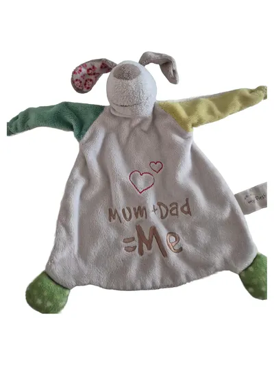 NICI Schmusetuch Hund Mum+Dad=Me Mehrfarbig Baby Kuscheltuch