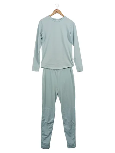TCM Damen Unterwäsche Set Langarmshirt Hose Hellblau Gr. 36/38 S