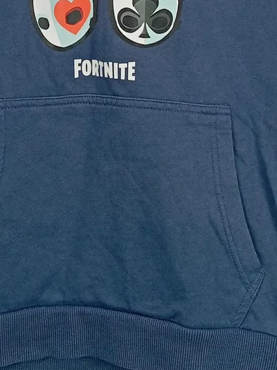 Fortnite Kinder Kapuzenpullover Hoodie Blau Gr. 140 Streetwear