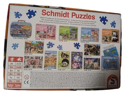 Schmidt Puzzles 2x48 Teile Tierbabys Löwe Panda Kinderpuzzle ab 4 Jahren