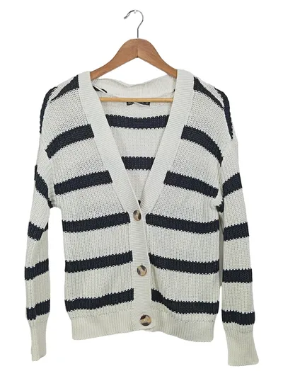 Blind Date Damen Strickjacke 36/S Gestreift Casual