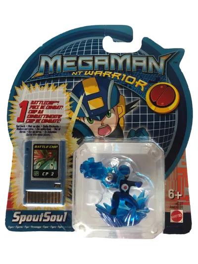 Mattel Mega Man NT Warrior SpoutSoul Actionfigur Kinder Retro Blau mit Chip