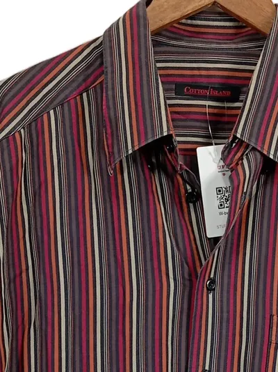 Cotton Island Herren Freizeithemd gestreift Mehrfarbig XXL