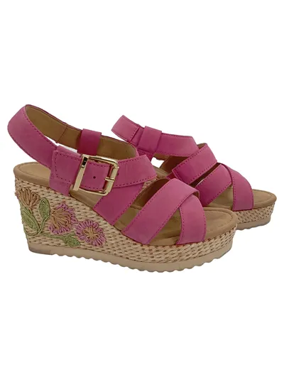 Gabor Sandaletten Damen Gr. 37 Rosa Keilabsatz Feminin Elegant
