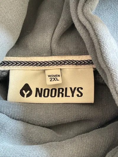 NOORLYS Damen Kapuzenpullover Hoodie Grau Gr. 44/XXL Casual Baumwolle