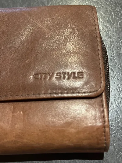 CITY STYLE Leder Geldbörse Damen Braun Klassisch mit Reißverschluss