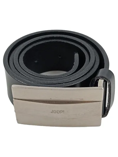 JOOP! Herren Ledergürtel Schwarz Gr. 80 Business Koppelschließe Silber