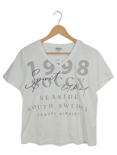 SOCCX Damen T-Shirt Spirit 1998 Seaside Gr. XL 42/44 Weiß Print