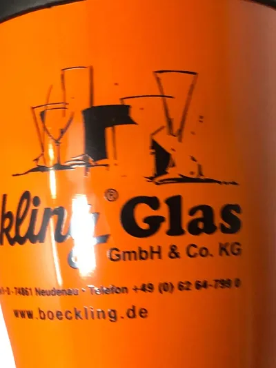 Böckling Glas Thermobecher Orange 400ml Isolierbecher Kaffee Tee