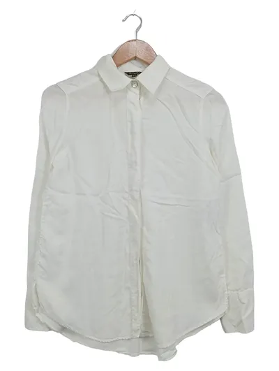Massimo Dutti Damen Business Hemd Gr. 34/XS Weiß Klassisch Baumwolle
