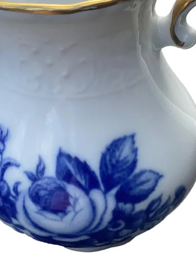 Schumann Arzberg Milchkännchen Porzellan Blumenmuster Goldrand Klassisch