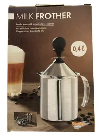 Böckling Manueller Milchaufschäumer 400ml Silber Edelstahl Milchschaum 1