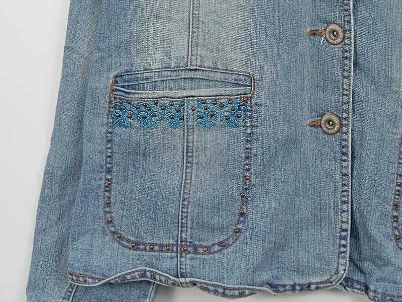 AUTHENTIC CLOTHING COMPANY Jeansjacke Damen Blau Gr. 42 (XL) Casual Stickerei 2