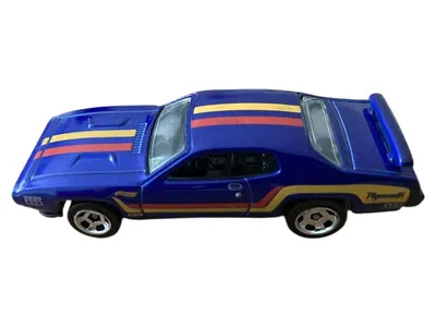 Hot Wheels Spielzeugauto Plymouth GTX Blau Metall Modellauto Sammler