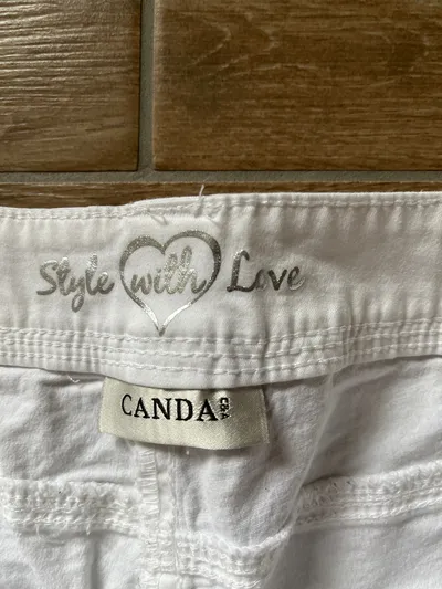 CANDA Damen Stoffhose Gr. 44 Weiß Casual Capri