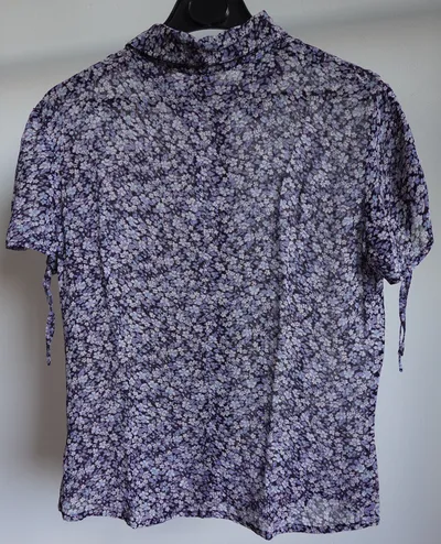 Helline Damen Bluse Gr. 36;S Kurzarm Blumenmuster Mehrfarbig Viskose