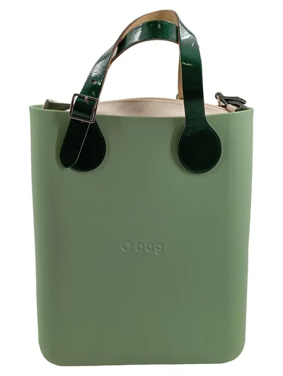 O bag Henkeltasche Damen Grün Gummi Modern Handtasche Shopper