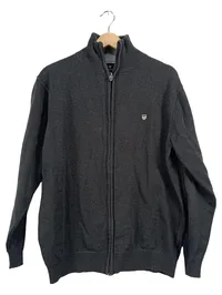 BASEFIELD Herren Strickjacke Gr. XL/54 Grau Baumwolle Reißverschluss 1