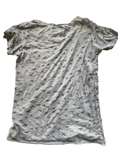 Desires Damen T-Shirt Grau XS Tiermotive Casual Baumwolle