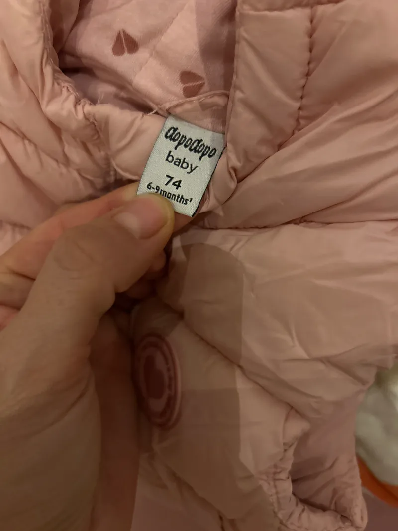 Dopodopo Baby Steppweste Mädchen Gr. 74 Rosa Kapuze Herz 2
