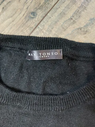 MAX TONSO Pullover Damen Gr. 36/S Schwarz Basic Wolle Kaschmir