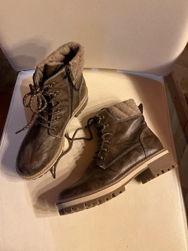 Tamaris Damen Schnürstiefelette Boots Braun Gr. 38 Outdoor Winterstiefel 3