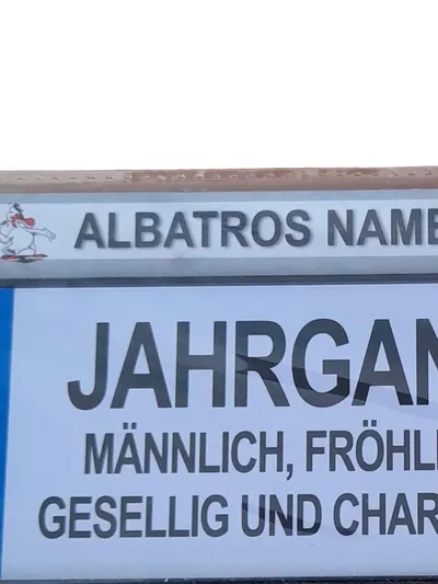 Albatros Blechschild Namensschild Jahrgang 1941 Männlich Retro Metallschild