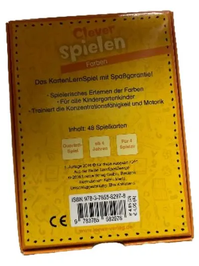 Loewe Clever spielen Farben Kartenspiel Lernspiel Kinder ab 4 Jahre 48 Karten