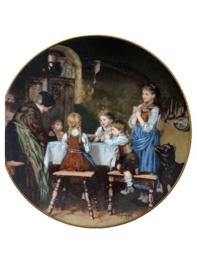 Bareuther Bavaria Sammelteller Mahlzeit Kinder beten Klassisch Mehrfarbig
