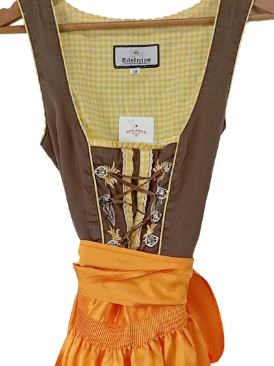Edelnice Dirndl Trachtenkleid Damen Klassisch Floralmuster Mehrfarbig Gr. 38