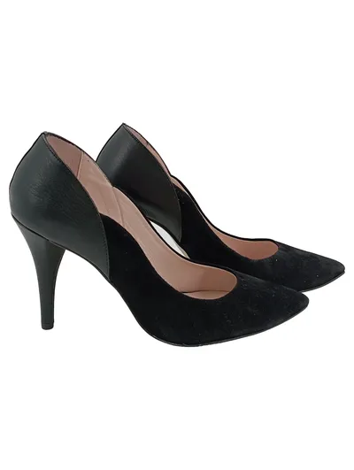 Repetto Damen Pumps Gr. 37 Schwarz Elegant Leder Wildleder High Heels