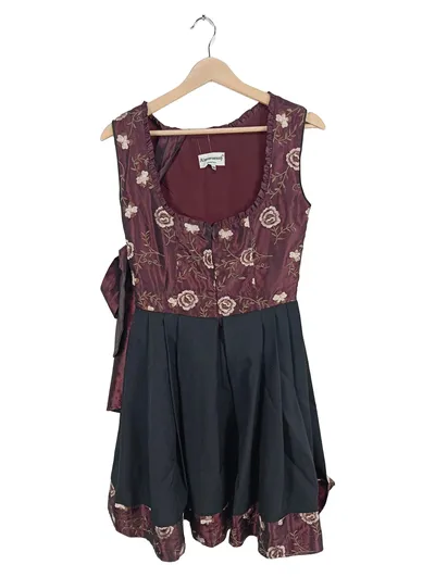 Almenrausch Dirndl Trachtenkleid Damen Gr. 36 Bordeaux Grün Stickerei