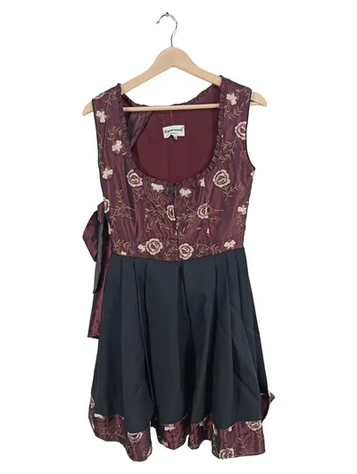Almenrausch Dirndl Trachtenkleid Damen Gr. 36 Bordeaux Grün Stickerei
