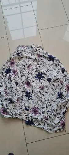 CECIL Damen Hemdbluse Blumenmuster Gr. M Viskose Weiß Blau Lila