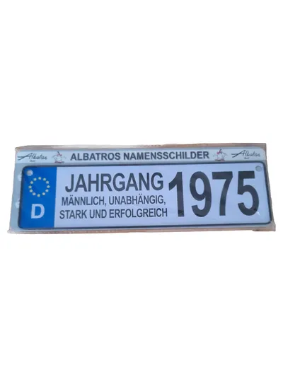 Albatros Blechschild Dekoschild Jahrgang 1975 Geschenk Männer Retro Metall