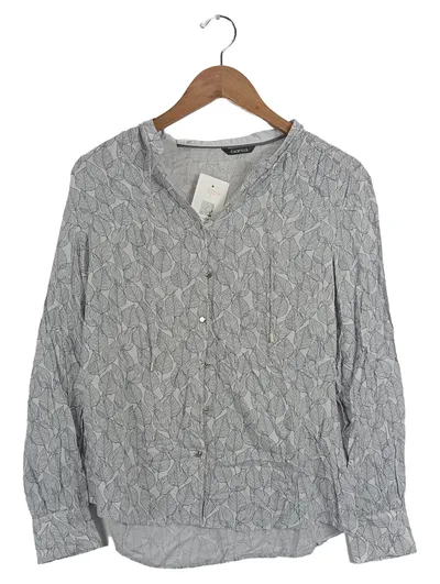 Bianca Damen Bluse Grau Florales Muster Strukturmuster Langarm Gr. 38/M