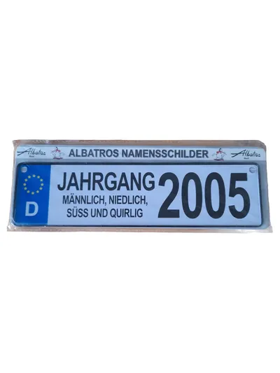 Albatros Blechschild Jahrgang 2005 Männlich Niedlich Süss Quirrlig Retro