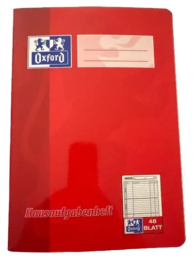 Oxford Hausaufgabenheft Rot 48 Blatt Kinder Schulheft