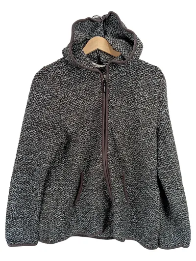 Kenny S. Damen Strickjacke Melange Grau Kapuze Reißverschluss Gr. 44