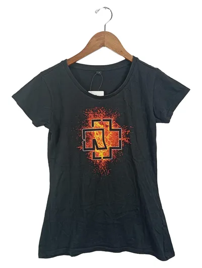 TB International Damen T-Shirt Rammstein Logo Schwarz Gr. 36/S Fanshirt Metal