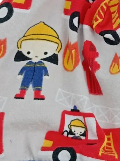 Kleine Könige Kinder Mütze Beanie Feuerwehr Motiv Mehrfarbig Casual Baumwolle