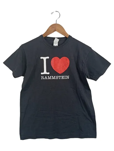 Fruit of the Loom T-Shirt I Love Rammstein Kinder Gr. 152 Schwarz Fanshirt Herz