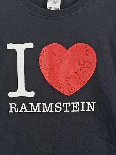 Fruit of the Loom T-Shirt I Love Rammstein Kinder Gr. 152 Schwarz Fanshirt Herz