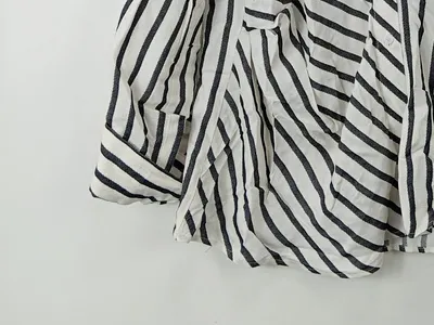 Topshop Damen Hemdbluse Gr. 44/XXL Weiß gestreift Modern