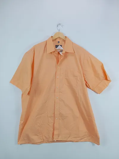 Lorenzo Calvino Herren Freizeithemd Kurzarm Orange Gr. 54/XXL Casual
