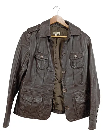 BEST CONNECTIONS Damen Lederjacke Braun Gr. 40 Echtleder Jacke