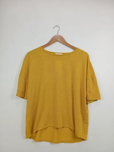 Rich&Royal Damen T-Shirt Gr. 36/S Gold Modern Kurzarm