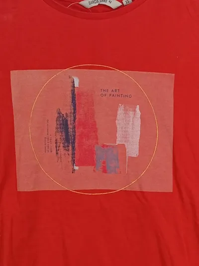 Garcia Jeans Damen T-Shirt Rot Gr. 36/S Casual mit Print
