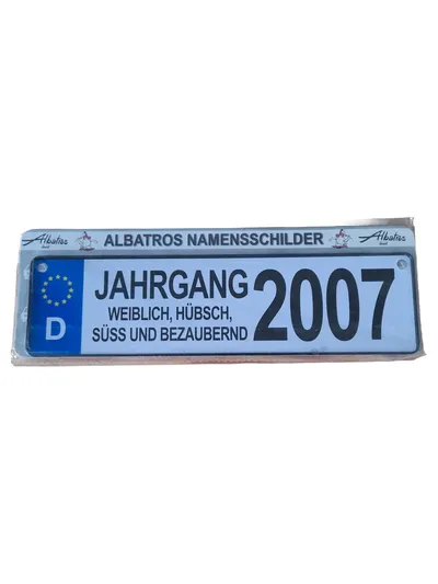 Albatros Blechschild Namensschild Jahrgang 2007 Weiblich Hübsch Süß