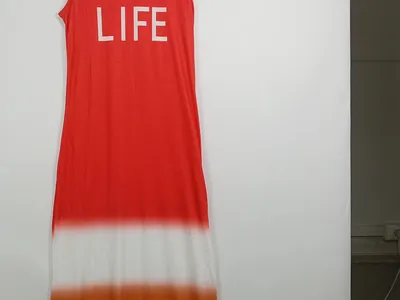 MissLook Damen Freizeitkleid Sommerkleid S Mehrfarbig LIFE Aufdruck Casual
